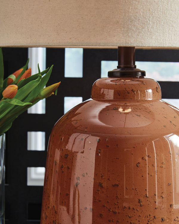Aaleahya Rust Glass Table Lamp