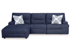 Acklen Place Navy 3-Piece Left Power Reclining Sectional
