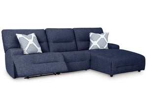Acklen Place Navy 3-Piece Right Power Reclining Sectional