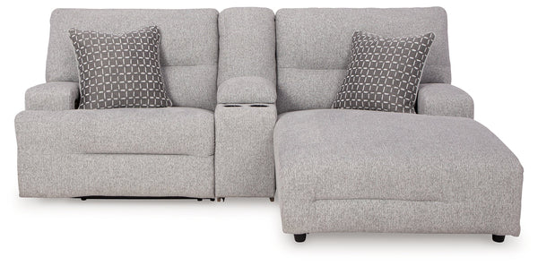 Acklen Place Pewter 3-Piece Power Reclining Sectional Sofa with RAF Chaise