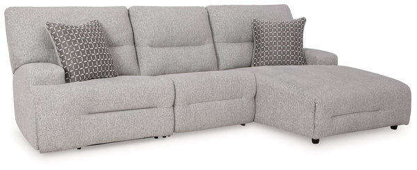 Acklen Place Pewter 3-Piece Right Power Reclining Sectional