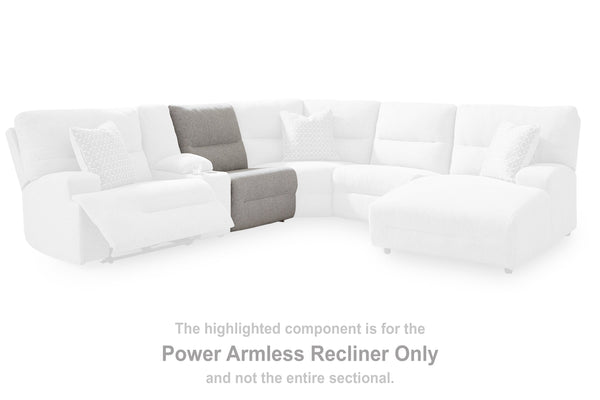Acklen Place Pewter 5-Piece Power Reclining Sectional