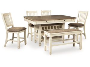 Bolanburg Two-tone Counter Height Dining Table and 4 Barstools and Bench