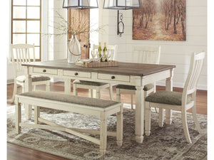 Bolanburg White Dining Table with 4 Chairs and Bench