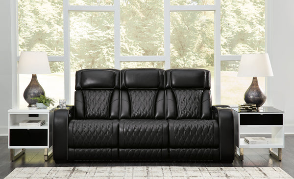 Boyington Black Power Reclining Sofa and Loveseat