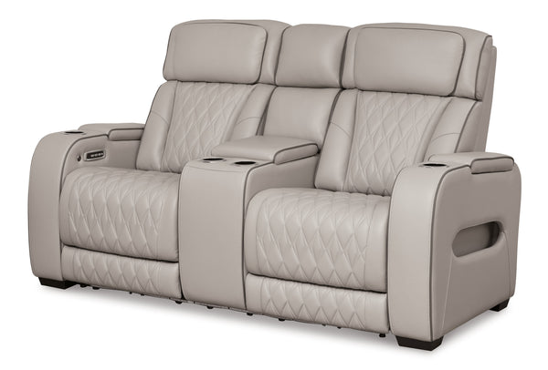 PWR REC LOVESEAT/CON/ADJ/Boyington/Gray