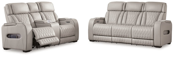 Boyington Gray Power Reclining Living Room Set