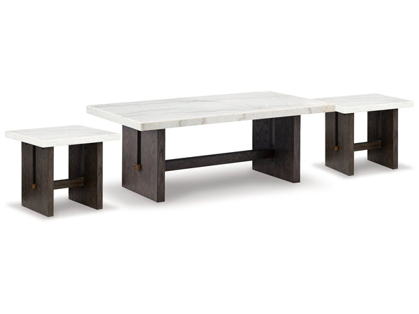 Burkhaus White Coffee Table and 2 Ends