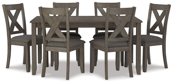 Caitbrook Gray Dining Room Set / (Set of 7)