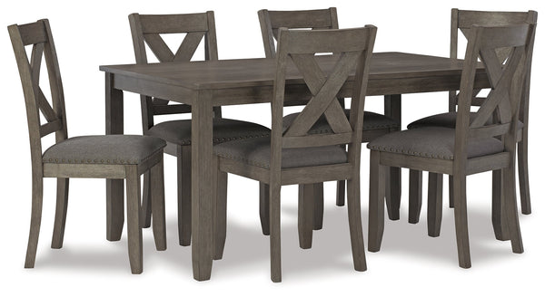 Caitbrook Gray Dining Room Set / (Set of 7)
