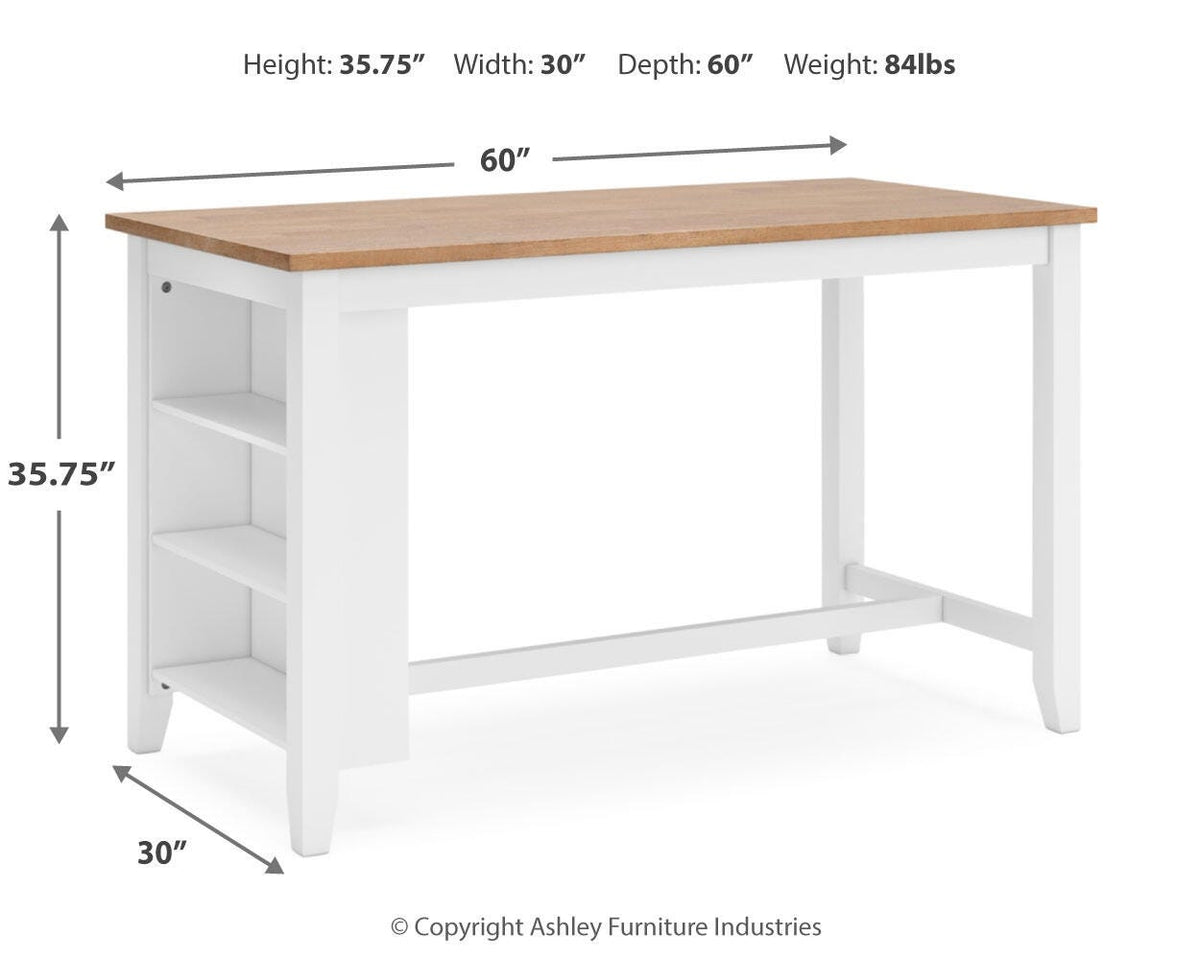 Gesthaven Natural/White Counter Height Dining Table