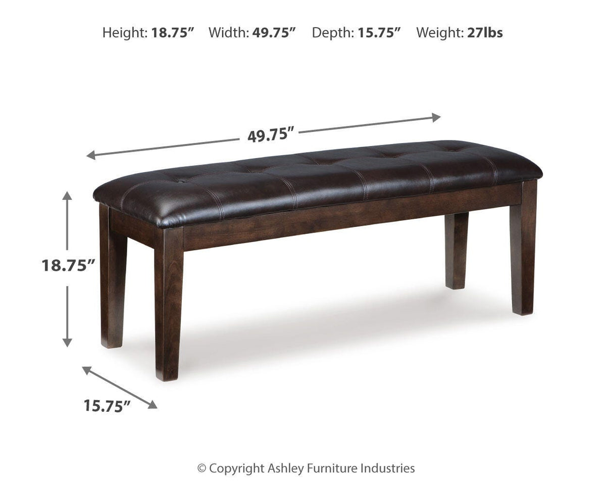 Haddigan Dark Brown Upholstered Dining Bench