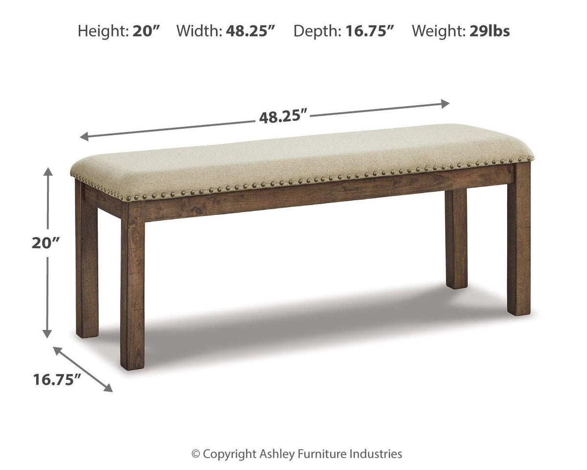 Moriville Beige Upholstered Dining Bench