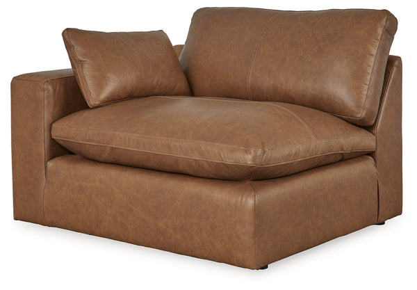 Emilia Caramel 3-Piece Sectional and 2 Ottomans