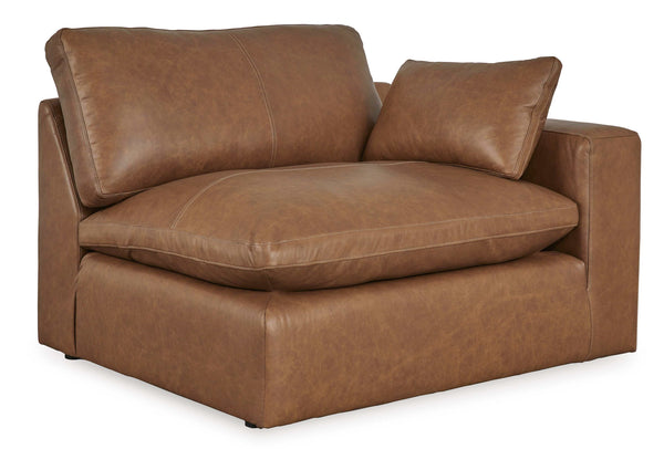 Emilia Caramel Leather 4pc Modular Sectional Sofa