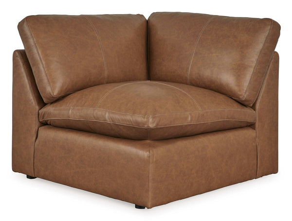 Emilia Caramel Leather 4pc Modular Sectional Sofa