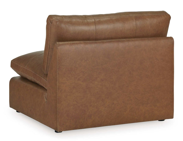 Emilia Caramel Leather 4pc Modular Sectional Sofa