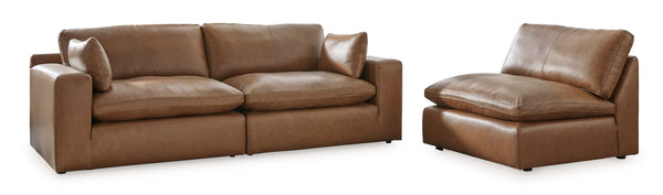 Emilia Caramel Leather 5pc Modular Sectional Living Room Set