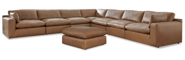 Emilia Caramel Leather 7pc Modular Sectional