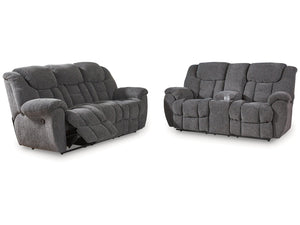 Foreside Charcoal Reclining Sofa and Loveseat
