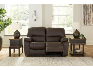 Leesworth Dark Brown Power Reclining Loveseat