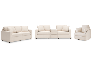 Modmax Oyster 3-Piece Sectional Sofa, 2-Piece Sectional Loveseat, Console and Swivel Glider Recliner