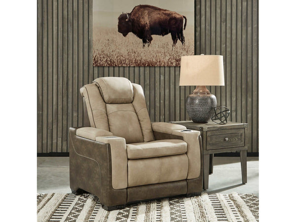 DuraPella Box-Arm Power Recliner with Adjustable Headrest