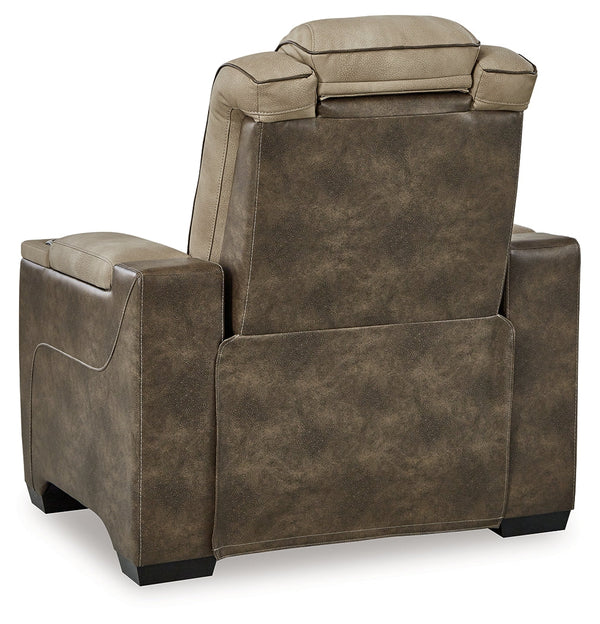 DuraPella Box-Arm Power Recliner with Adjustable Headrest