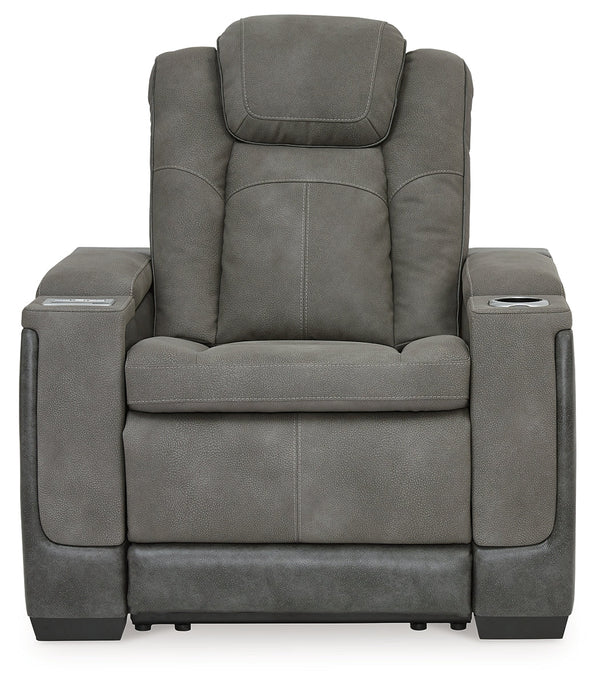 DuraPella Box-Arm Power Recliner with Adjustable Headrest