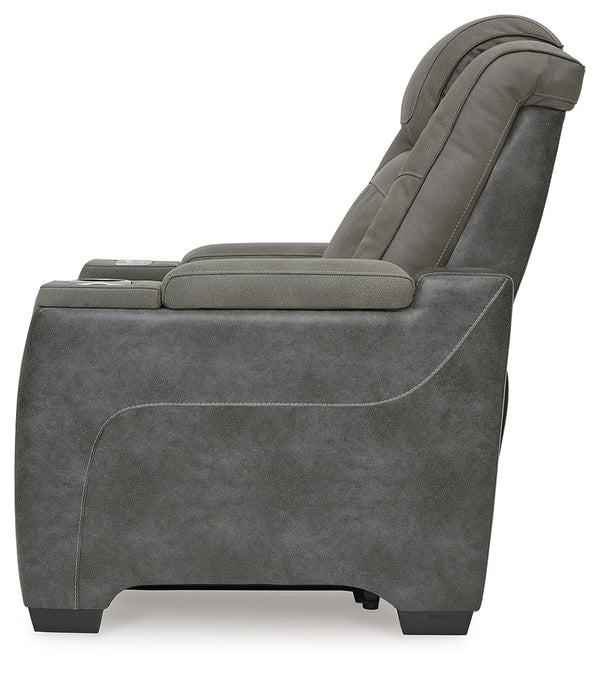 DuraPella Box-Arm Power Recliner with Adjustable Headrest