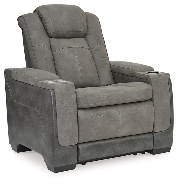 DuraPella Box-Arm Power Recliner with Adjustable Headrest