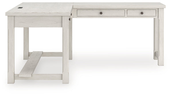 Robbinsdale Antique White L-Shaped Home Office Desk