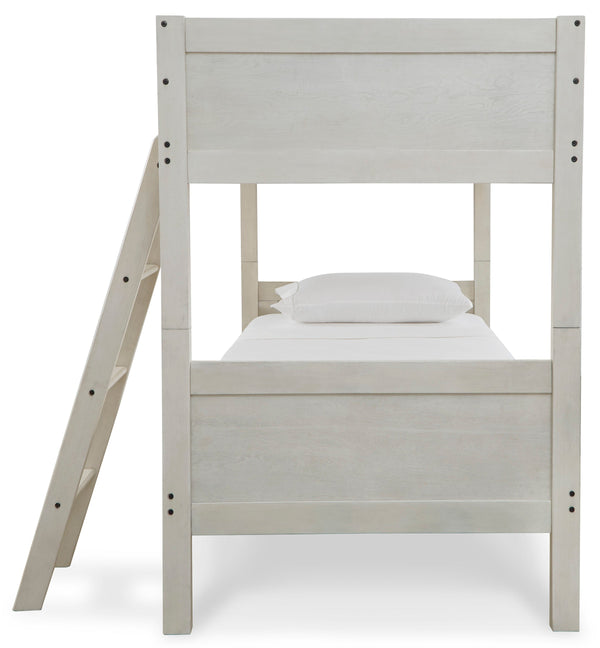 Robbinsdale Antique White Twin/Twin Bunk Bed w/ Ladder