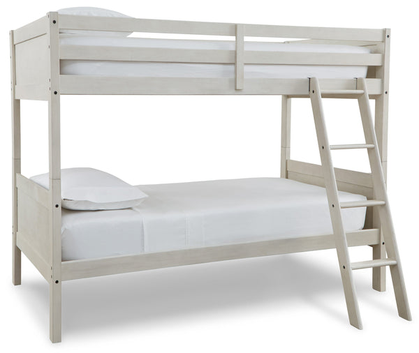Robbinsdale Antique White Twin/Twin Bunk Bed w/ Ladder