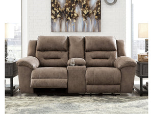 Stoneland Fossil Manual Reclining Loveseat w/ Console