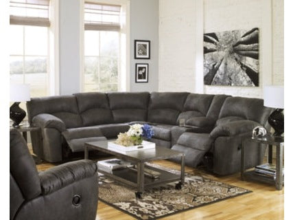 Tambo Pewter 2-Piece Sectional with Recliner