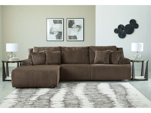 Top Tier Chocolate 3-Piece Sectional Sofa Chaise with LAF Chaise
