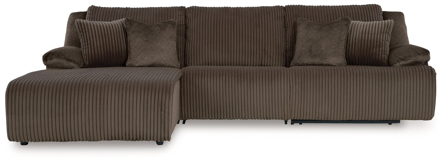 Top Tier Chocolate 3-Piece Sectional Sofa Chaise with LAF Chaise