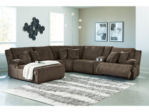 Top Tier Chocolate 6-Piece Reclining Sectional with LAF Chaise