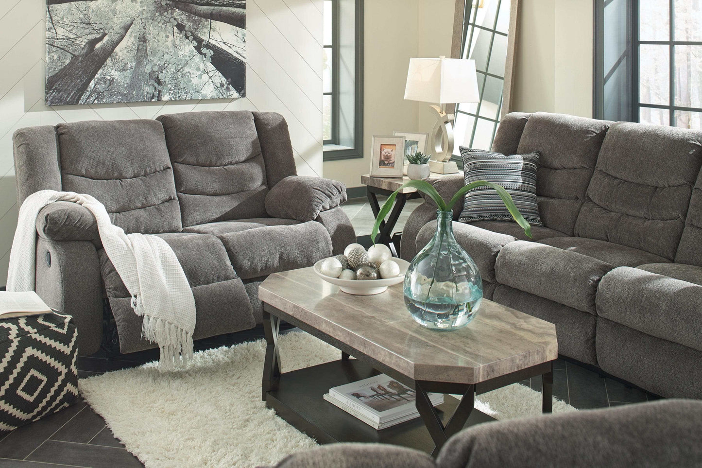 Tulen Gray Manual Reclining Sofa