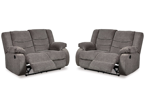 Tulen Gray Reclining Loveseats (Set of 2)
