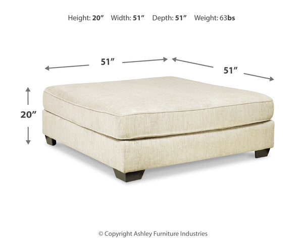 Rawcliffe Parchment Oversized Accent Ottoman