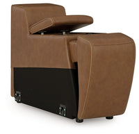 Magic Man Caramel console with storage, lid open
