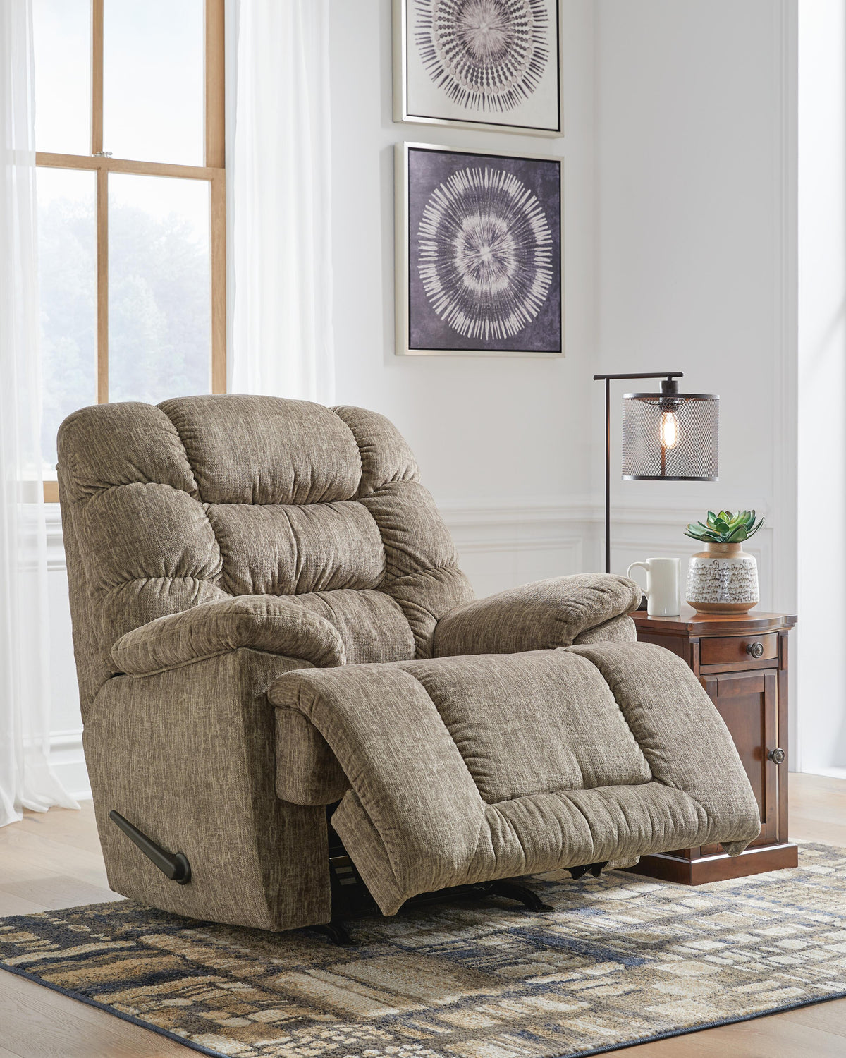 Bridgtrail Taupe Rocker Recliner