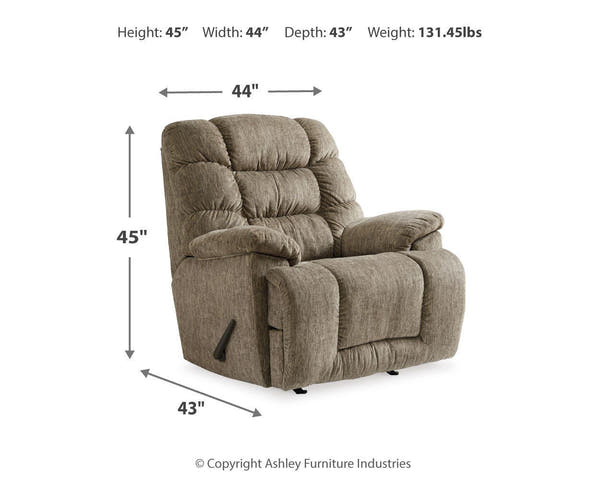 Bridgtrail Taupe Rocker Recliner