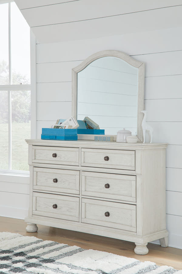 Robbinsdale Antique White Youth Dresser & Mirror