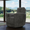 Swivel Recliner with Manual Footrest & Plush Side Pillows