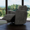 Swivel Recliner with Manual Footrest & Plush Side Pillows