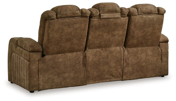 Ashley Wolfridge Power Reclining Sofa With Adjustable Headrest - Brindle