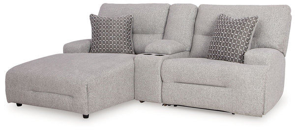 Ashley Acklen Place Pewter 3 Piece Power Reclining Sectional Sofa With LAF Chaise